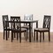 Baxton Studio Cherese Sand Upholstered Espresso Finished 5-Piece Wood Dining Set 157-9733-8026 - alternate 2